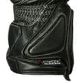 Weise Black Rain Armoured Waterproof Leather Motorcycle Motorbike Glove